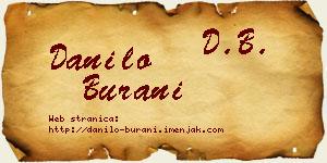 Danilo Burani vizit kartica